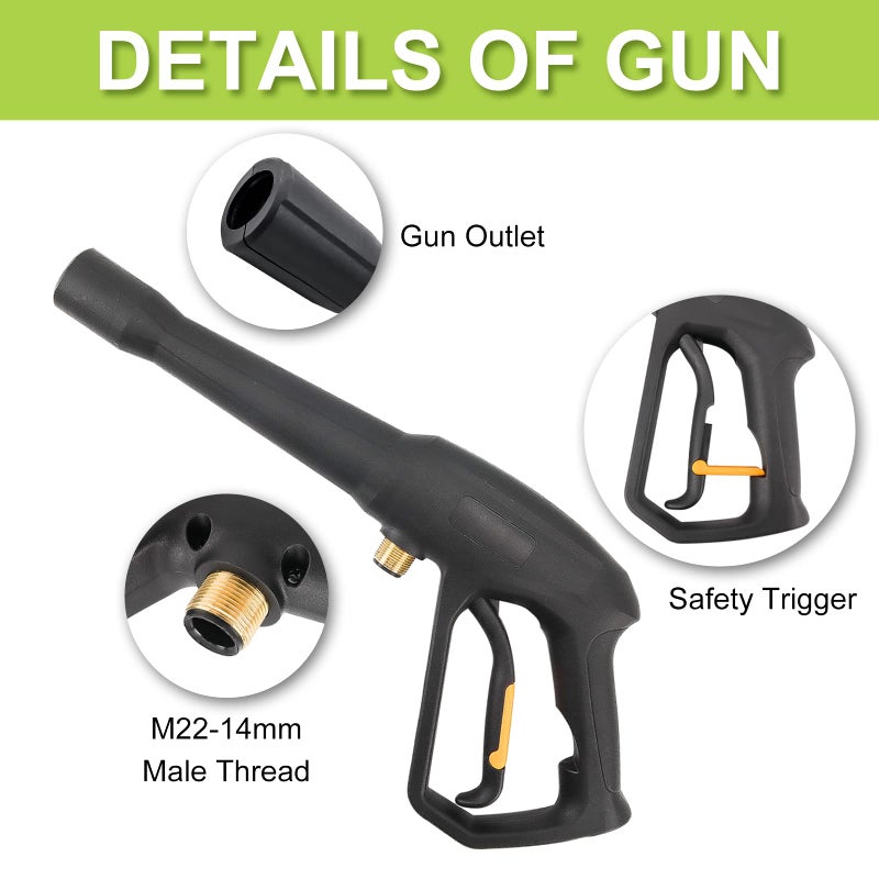 Bear Force High Pressure Water Spray Gun Wand Jet Nozzle Tips, Power Washer Water Gun Compatible with Some of Greenworks Kar-cher Ryobi Homelite Electric Pressure Washer Max 1900 PSI - Image 4